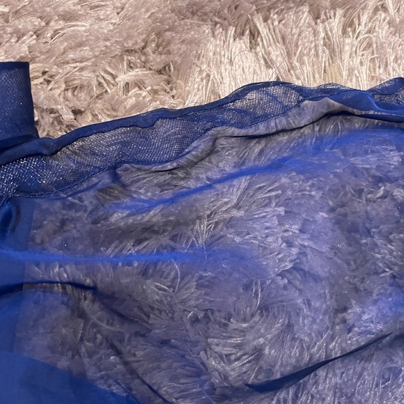 La Femme 28664 Blue Embroidered Bodice Gown 2 - Picture 6 of 10